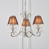 INTERIORS 1900  Oksana Nickel 3Lt Pendant & Chocolate Shades