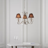 INTERIORS 1900  Oksana Nickel 3Lt Pendant & Chocolate Shades