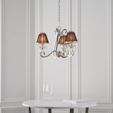 INTERIORS 1900  Oksana Nickel 3Lt Pendant & Chocolate Shades