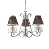 INTERIORS 1900  Oksana Nickel 3Lt Pendant & Chocolate Shades