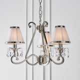 INTERIORS 1900 Oksana Nickel 3Lt Pendant & White Shades