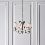 INTERIORS 1900 Oksana Nickel 3Lt Pendant & White Shades