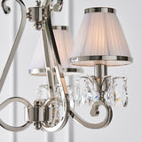 INTERIORS 1900 Oksana Nickel 3Lt Pendant & White Shades