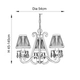 INTERIORS 1900 Oksana Nickel 3Lt Pendant & White Shades