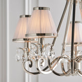 INTERIORS 1900 Oksana Nickel 5Lt Pendant & White Shades