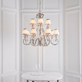 INTERIORS 1900 Oksana Nickel 12Lt Pendant & White Shades