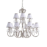 INTERIORS 1900 Oksana Nickel 12Lt Pendant & White Shades