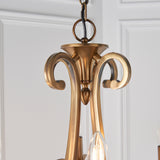 INTERIORS 1900 Oksana Antique Brass 12Lt Pendant & Beige Shades