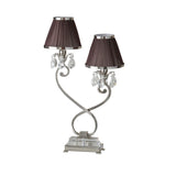 INTERIORS 1900 Oksana Nickel Twin Table & Chocolate Shades