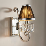 INTERIORS 1900 Oksana Nickel Single Wall Light & Black Shade