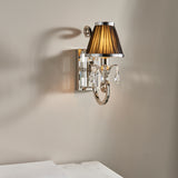 INTERIORS 1900 Oksana Nickel Single Wall Light & Black Shade