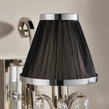 INTERIORS 1900 Oksana Nickel Single Wall Light & Black Shade