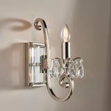 INTERIORS 1900 Oksana Nickel Single Wall Light & Black Shade