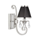 INTERIORS 1900 Oksana Nickel Single Wall Light & Black Shade