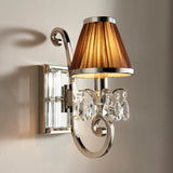 INTERIORS 1900 Oksana Nickel Single Wall Light & Chocolate Shade