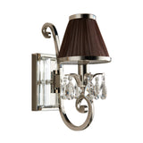 INTERIORS 1900 Oksana Nickel Single Wall Light & Chocolate Shade