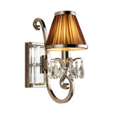 INTERIORS 1900 Oksana Nickel Single Wall Light & Chocolate Shade