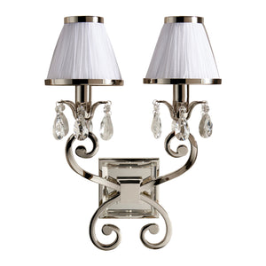 INTERIORS 1900 Oksana Nickel Twin Wall & White Shades