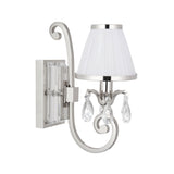 INTERIORS 1900 Oksana Nickel Single Wall & White Shade