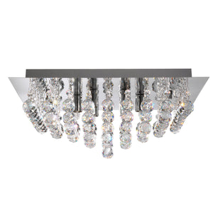 SEARCHLIGHT HANNA 6Lt Flush - Chrome Metal & Clear Crystal