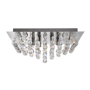 SEARCHLIGHT HANNA 8Lt Flush - Chrome Metal & Clear Crystal