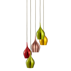 SEARCHLIGHT VIBRANT 5Lt Multi Drop Pendant - Metallic Multi-Coloured Metal