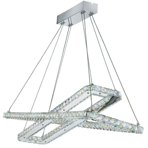 SEARCHLIGHT CLOVER 2Lt Pendant - Chrome Metal & Clear Crystal