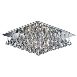 SEARCHLIGHT HANNA 6Lt Flush - Chrome Metal & Clear Crystal