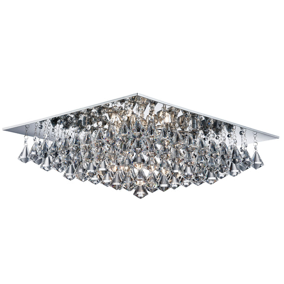 SEARCHLIGHT HANNA 8Lt Flush - Chrome Metal & Clear Crystal