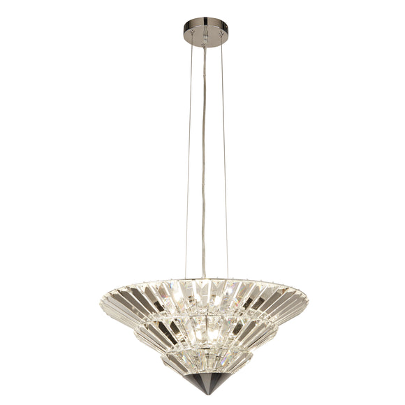 SEARCHLIGHT SAVVANAH 8Lt Pendant Convertible To Flush - Chrome Metal & Clear Crystal