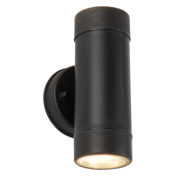 SEARCHLIGHT COASTAL 2Lt Wall Light - Black Polycarbonate & Clear Diffuser