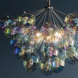 ENDON Infinity 6Lt Pendant - Chrome plated with reflective iridescent glass shades