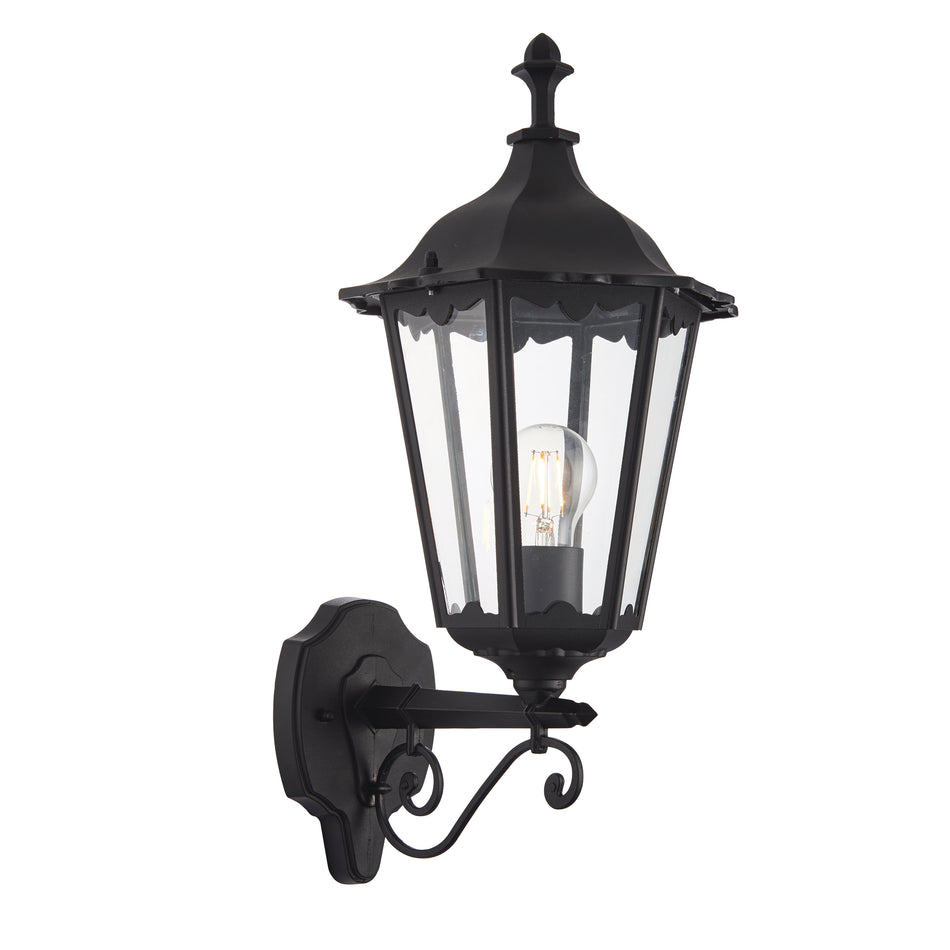 Burford Outdoor IP44 Wall Lantern - Black Die Cast Aluminium