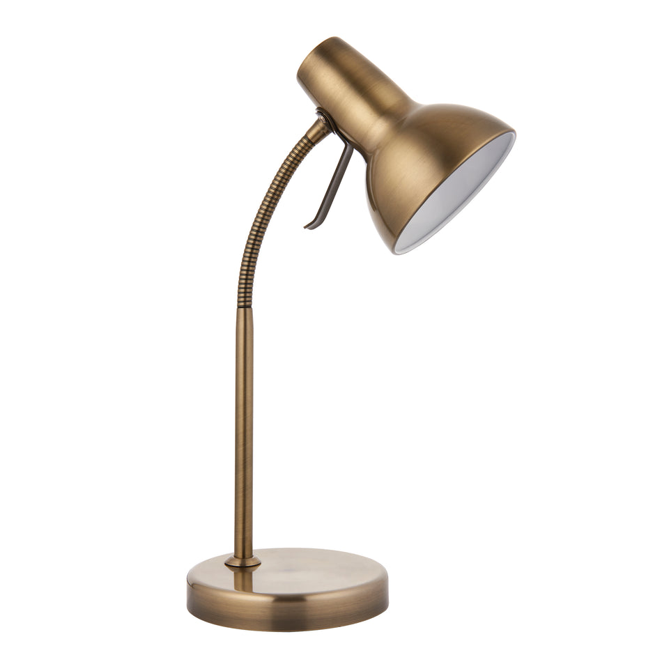 Amalfi Task Table Lamp USB - Portable, Antique Brass