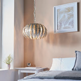 ENDON Delphine 3Lt Pendant - Silver Leaf