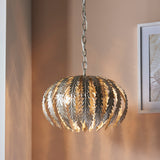 ENDON Delphine 3Lt Pendant - Silver Leaf