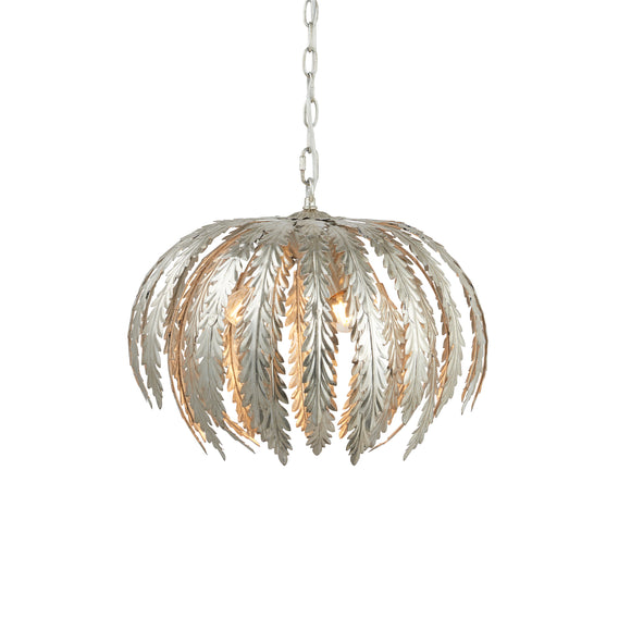 ENDON Delphine 3Lt Pendant - Silver Leaf