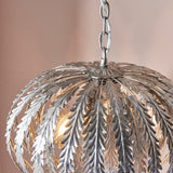 ENDON Delphine 3Lt Pendant - Silver Leaf