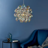 ENDON Infinity Pendant - Chrome and iridescent glass shades