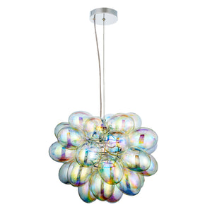 ENDON Infinity Pendant - Chrome and iridescent glass shades