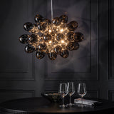 ENDON Infinity 8Lt Pendant - Black chrome with electro plated glass shades