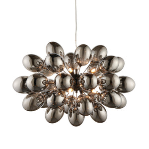 ENDON Infinity 8Lt Pendant - Black chrome with electro plated glass shades