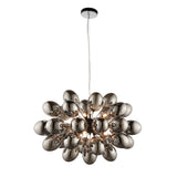 ENDON Infinity 8Lt Pendant - Black chrome with electro plated glass shades