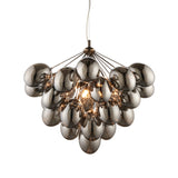 ENDON Infinity 6Lt Pendant - Black chrome with electro plated glass shades