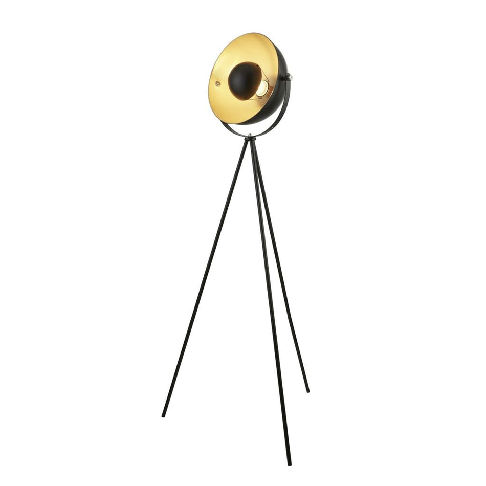 BLINK Tripod Floor Lamp - Matt Black Metal & Gold
