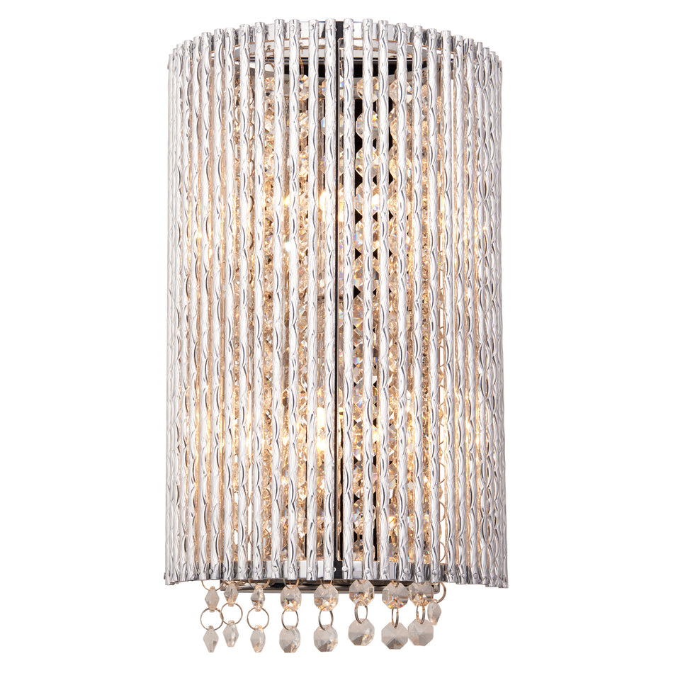 Galina 2Lt Opulent Crystal Wall Light - Polished Chrome