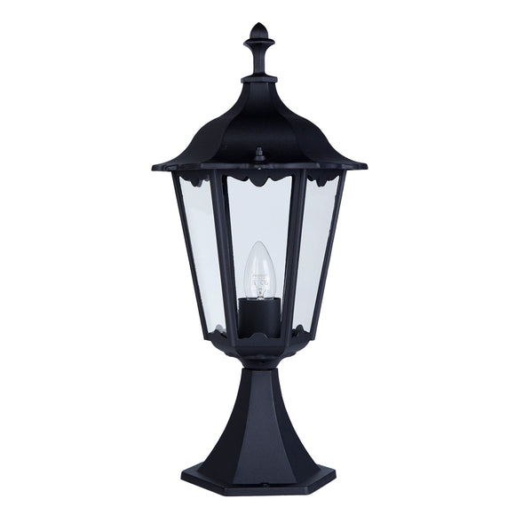 SEARCHLIGHT ALEX Outdoor Post - Black Metal & Glass