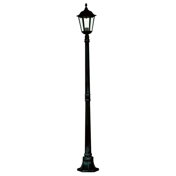 SEARCHLIGHT ALEX Outdoor Post - Black Metal & Glass