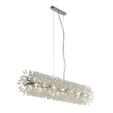 SEARCHLIGHT SUNBURST 16Lt Bar Pendant - Chrome Metal & Crystal Beads