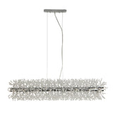 SEARCHLIGHT SUNBURST 16Lt Bar Pendant - Chrome Metal & Crystal Beads